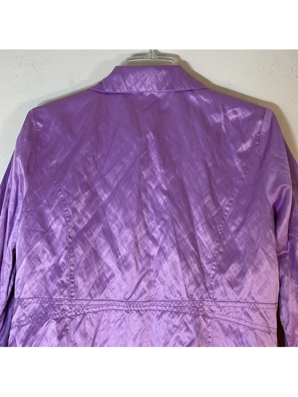 LAURA ASHLEY Palm Beach Satin Jacket in African Violet. M. NWT. $128! - Picture 10 of 12